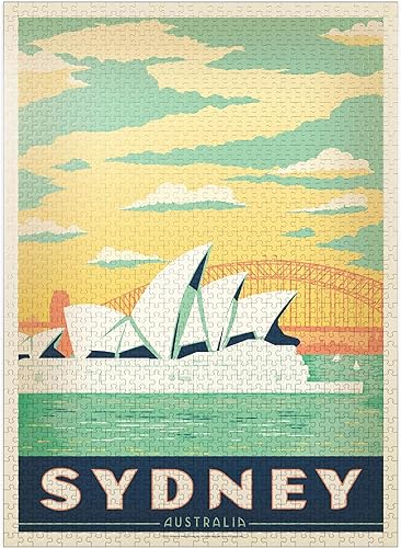 Australia Sydney Harbor, Póster Vintage - Rompecabezas premium de 1000 piezas para adultos
