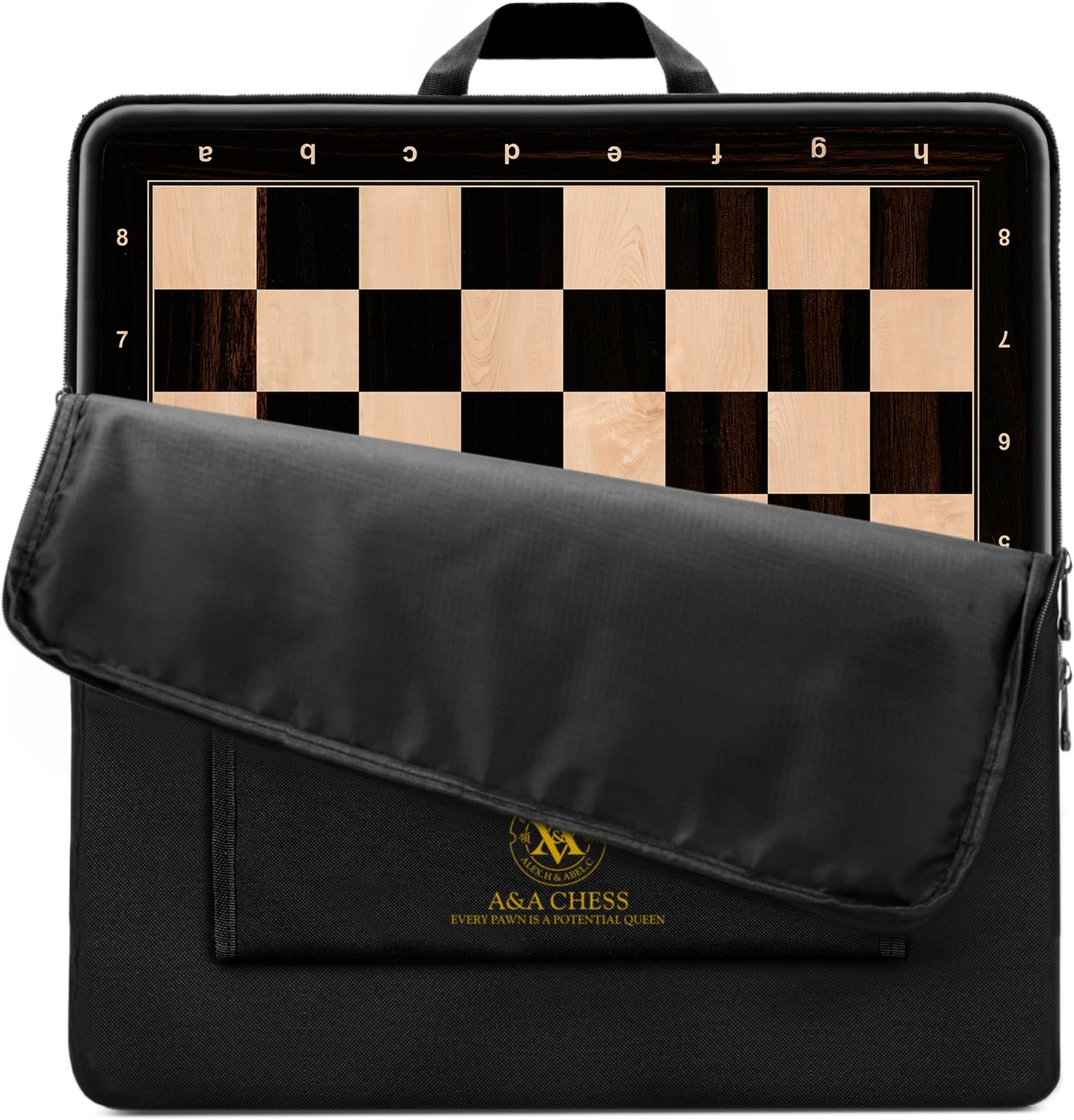 A&A 18.875" Professional Wooden Tournament Chess Board/African Palisander & Maple Inlaid /2.0" Squares w/Notation