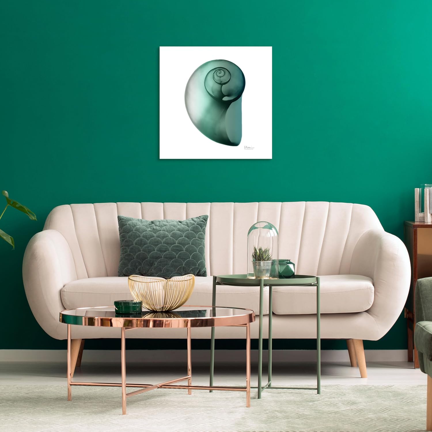 Shimmering Snail II 24" x 24" Tempered Glass Wall Art