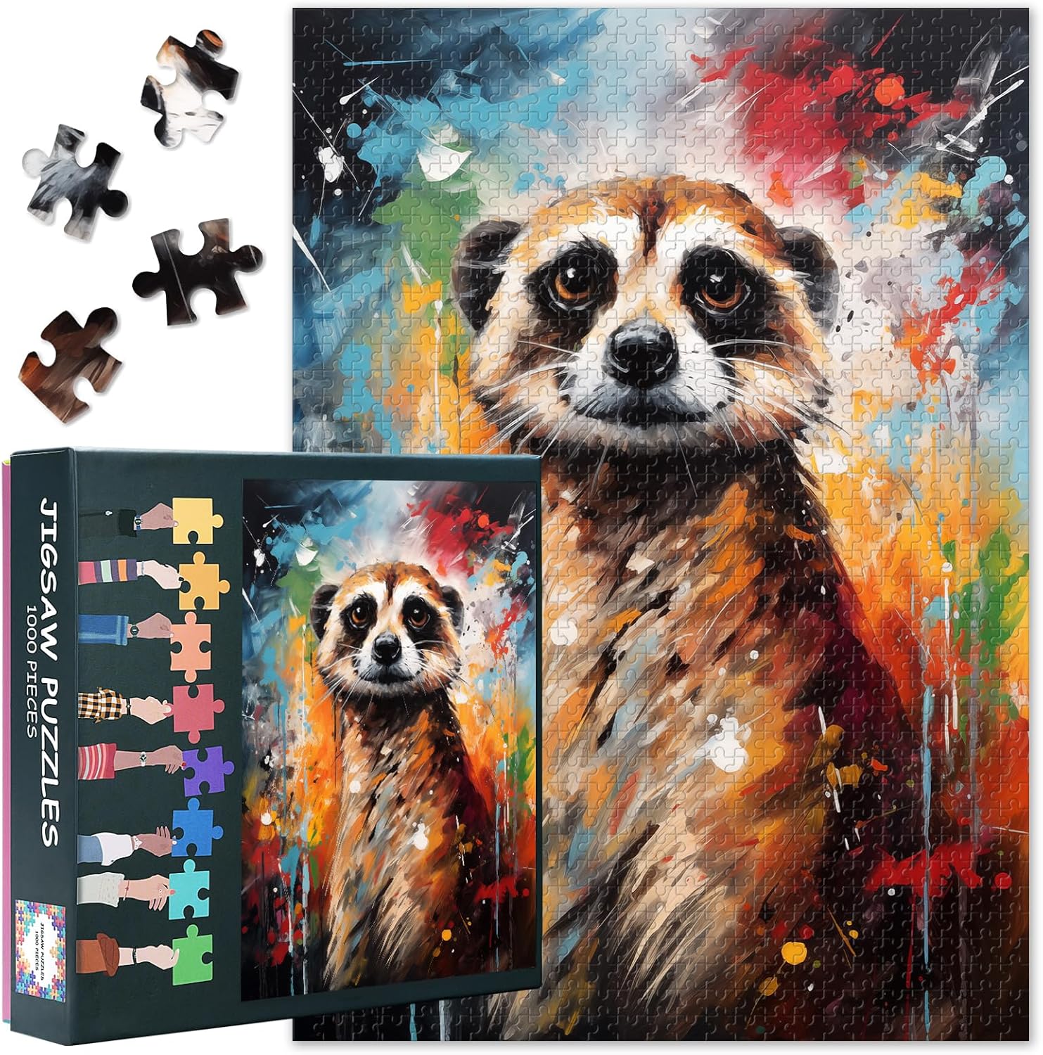 Puzzles for Adults 1000 Pieces, Vibrant Tiger Jigsaw Puzzles, Adult Puzzle for Adults, Educational Fun Games or Toys for Elders Friends 20X27 INCH