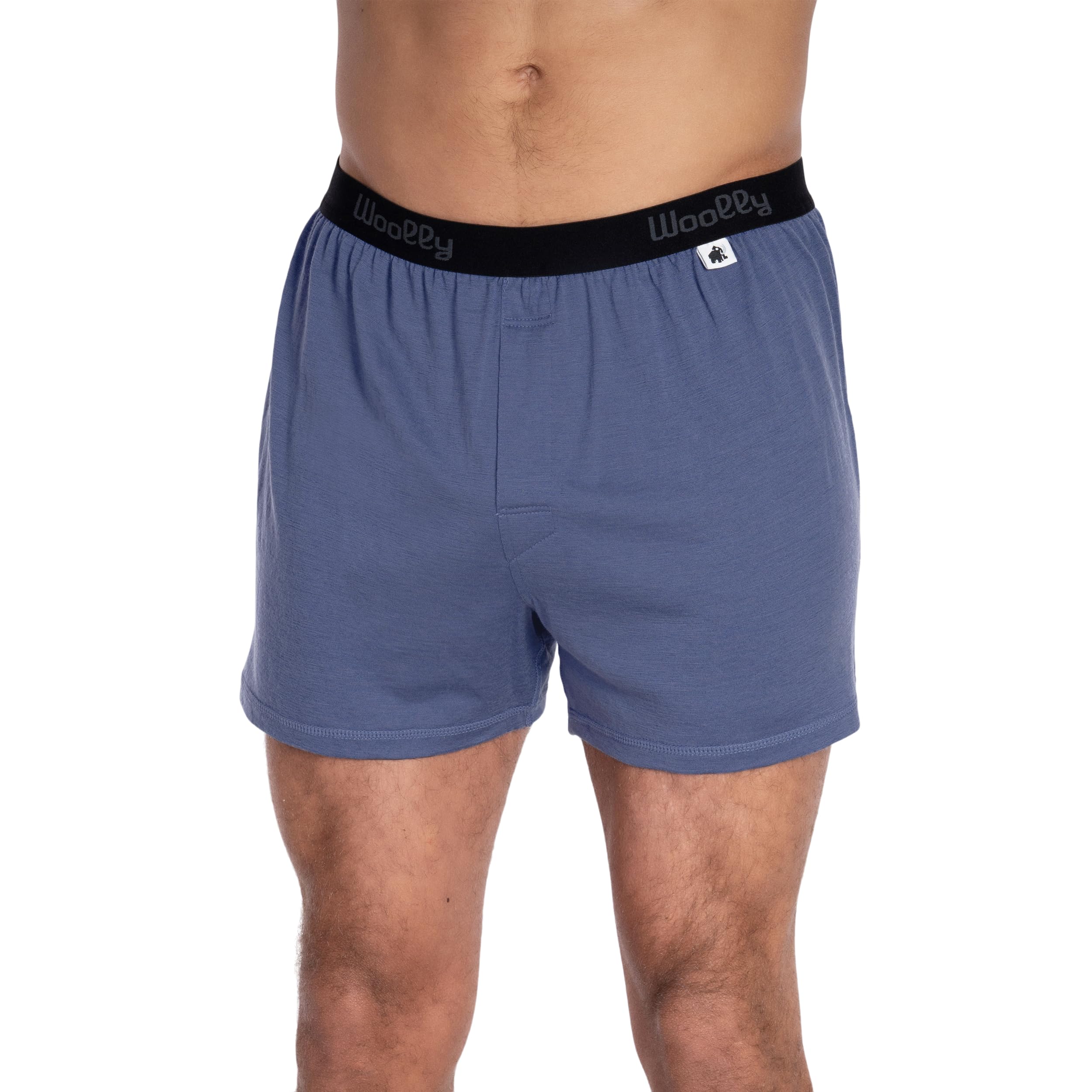 Men's Merino Boxers By Woolly | RWS Certified | Soft, Stink Free, Seattle Designed, Midnight, L