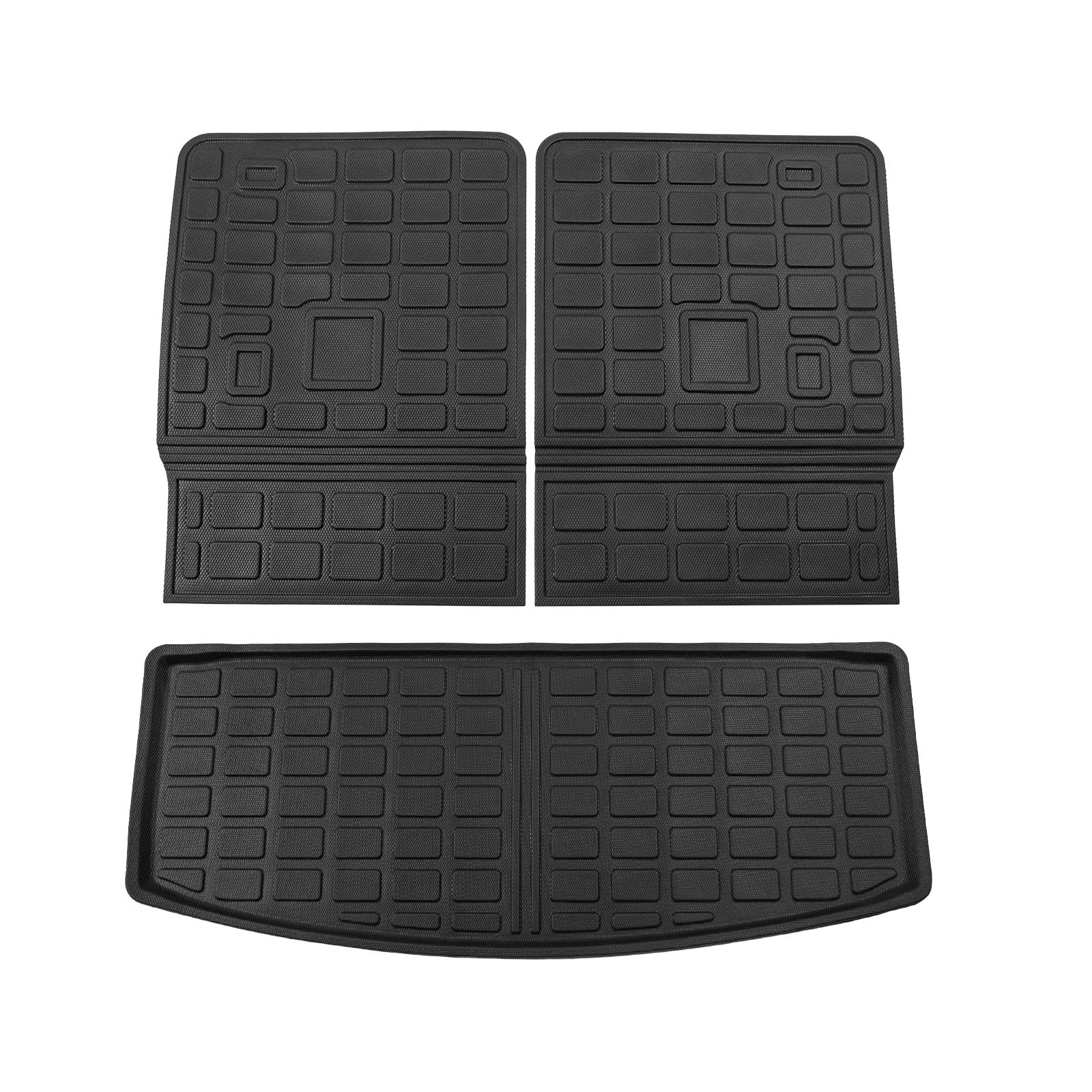 Thinzyou Fit 2020-2023 Ford Explorer Trunk Mat Cargo Liner Seat Back Cover Protector TPE All Weather Trunk Liners 2022 Explorer Accessories (Trunk Mat + Backrest Mats)