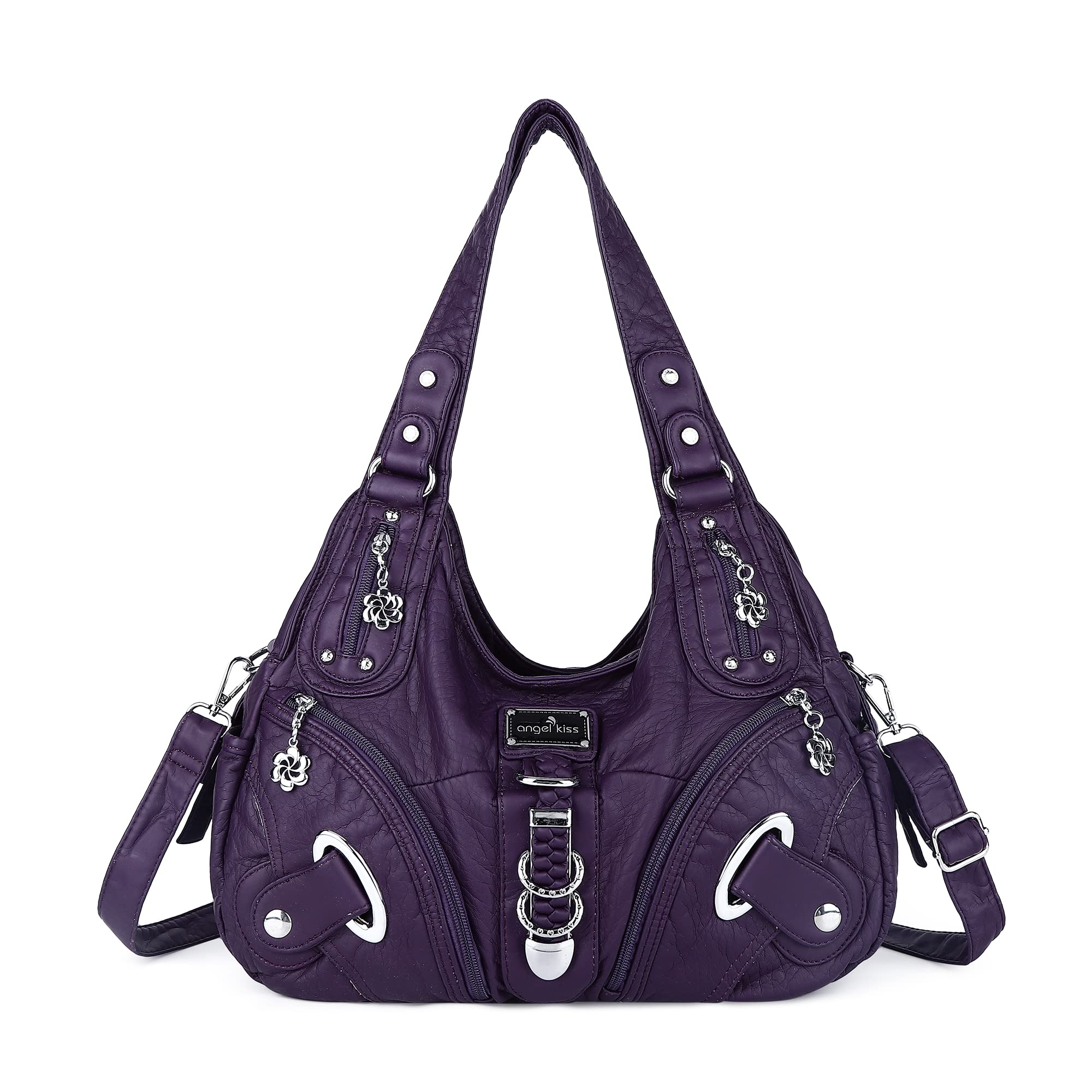 Angel Kiss Hobo Purses and handbags for Women Satchel Handbag Women Purses Large Daily Shoulder Bags purple Size: 15.4 * 4.7 * 12.2