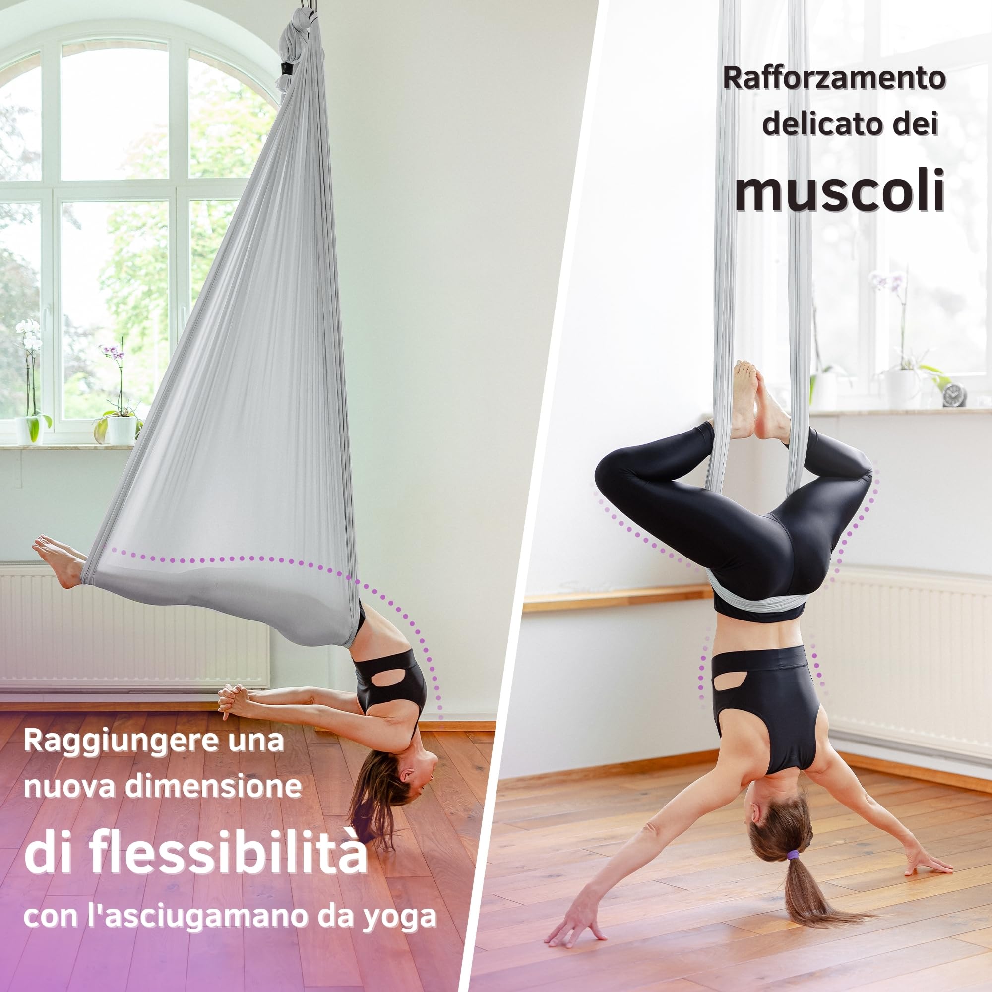 Yosana Amaca | Set completo incl. fissaggio | Testata per la sicurezza | Tessuto in nylon 5m x 2,6m