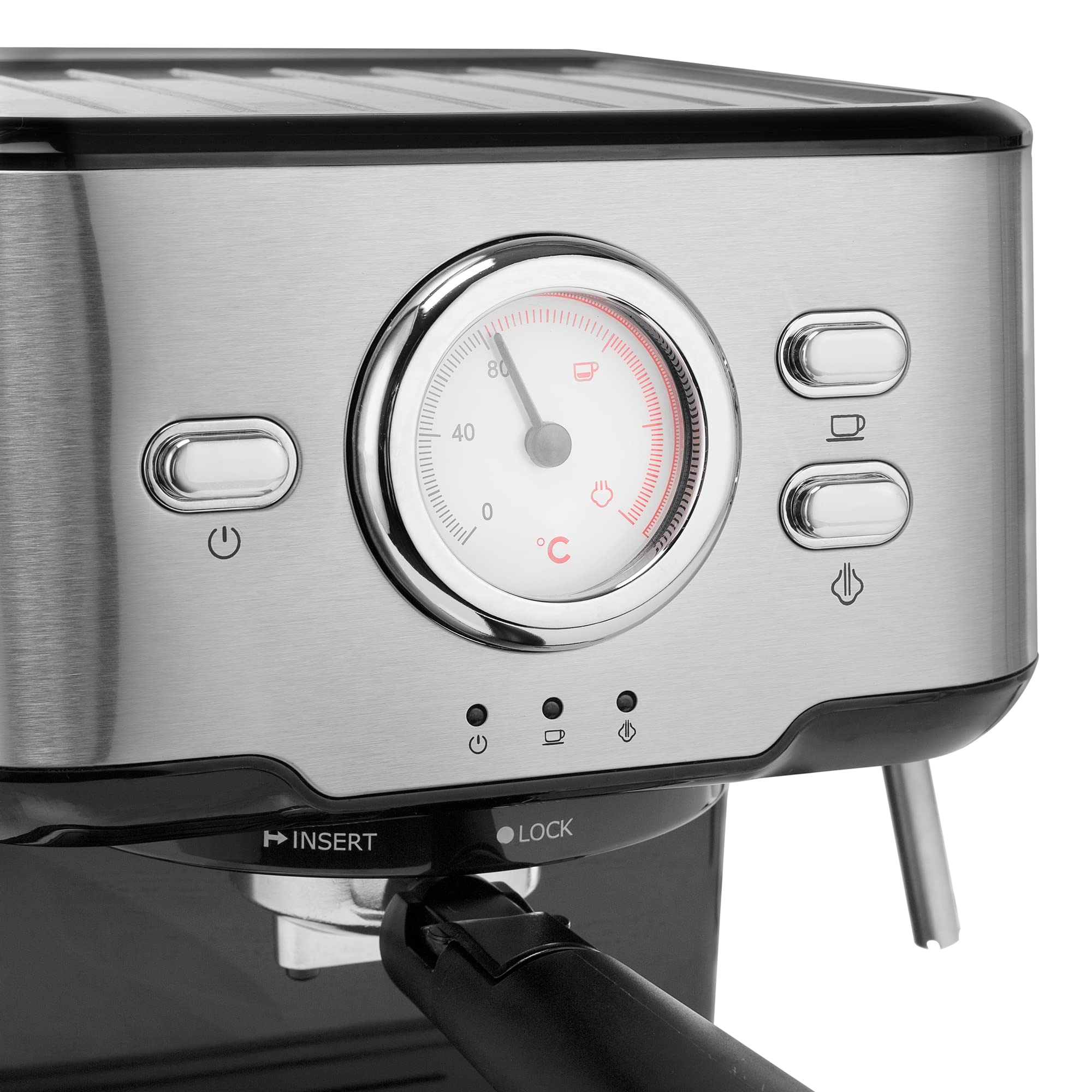 Princess 249412 Máquina de café para Espresso, Compatible con cápsulas Nespresso y café molido, 1 o 2 tazas, 20 bares de presión, Depósito extraíble de 1.5L, con espumador de leche, 1100 W