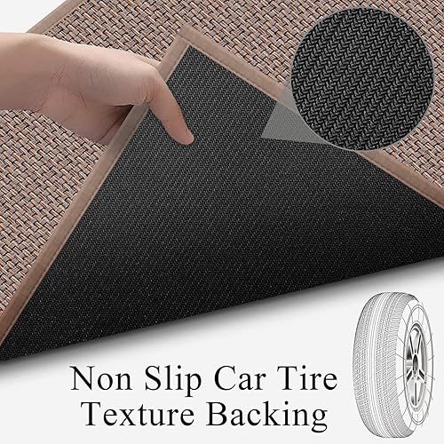 Miniatura 6 de GOYLSER Tapete de bienvenida para puerta de otoño, color marrón claro, tapete de puerta delantera, alfombra grande de microfibra para puerta