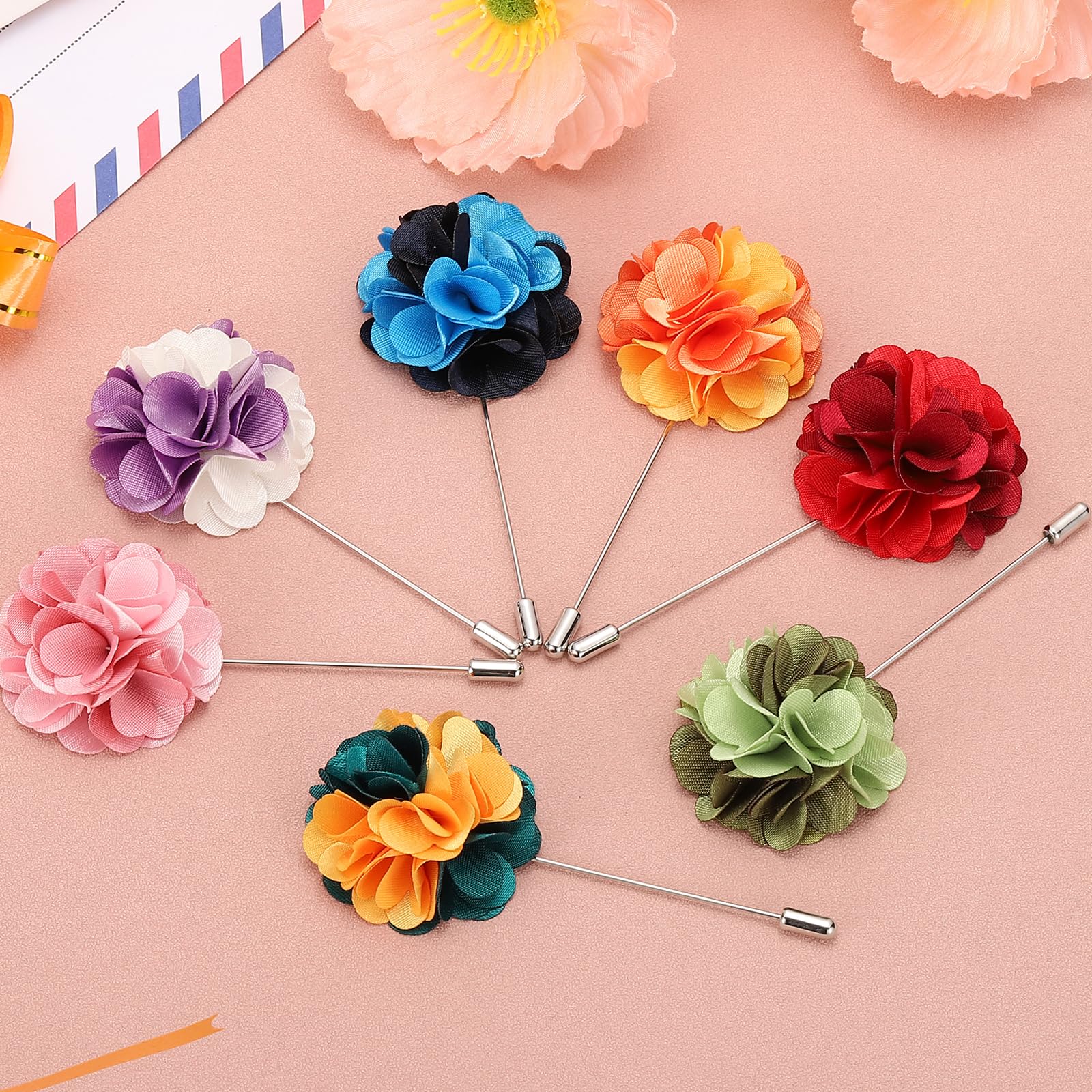 PATIKIL Boutonnieres przypinka kwiatowa, 2 szt. przypinka do klapy dla mężczyzn, kwiat kamelii, do garnituru, na ślub, ukończenie szkoły, rocznicę, broszka, akcesoria do stroju na ukończenie szkoły,