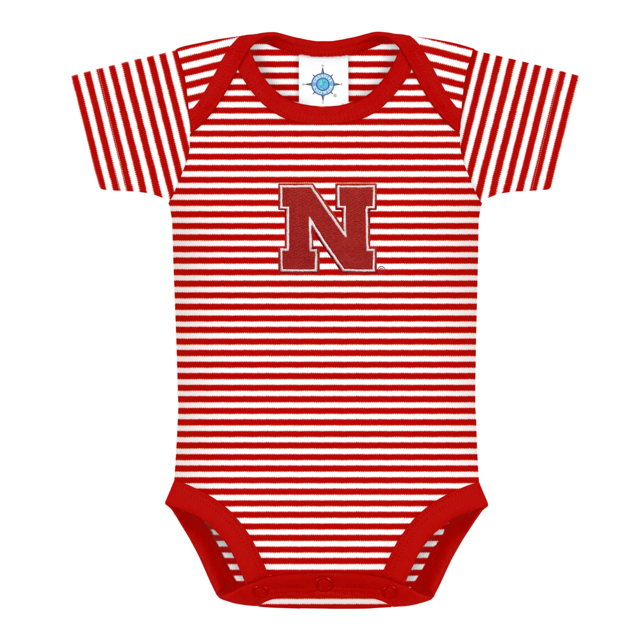 University of Nebraskas Cornhuskers Newborn Striped Baby Bodysuit Scarlet 3-6 Months