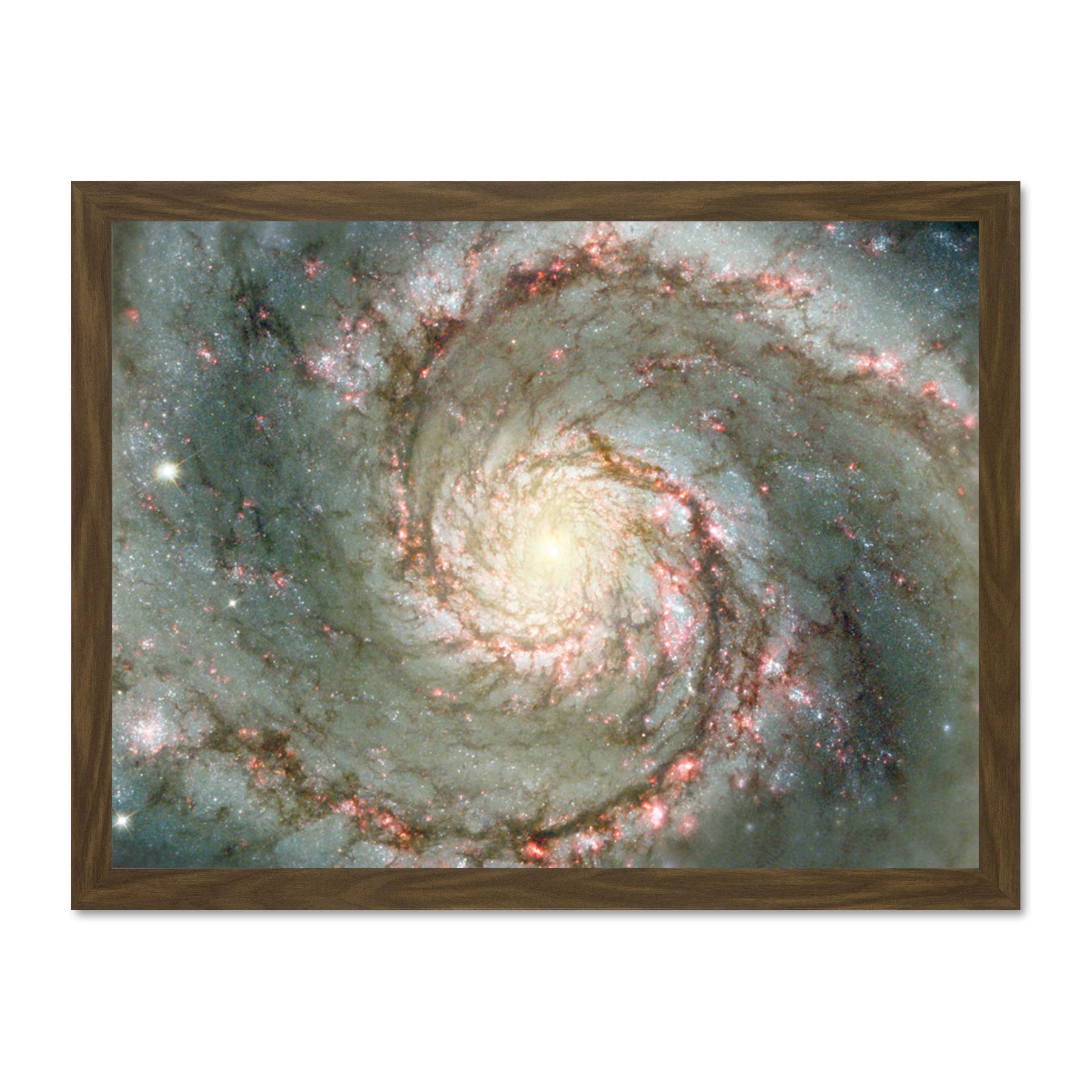 Wee Blue Coo Hubble Space Telescope The Heart Whirlpool Galaxy Art Large Framed Art Print Poster Wall Decor 18x24 inch