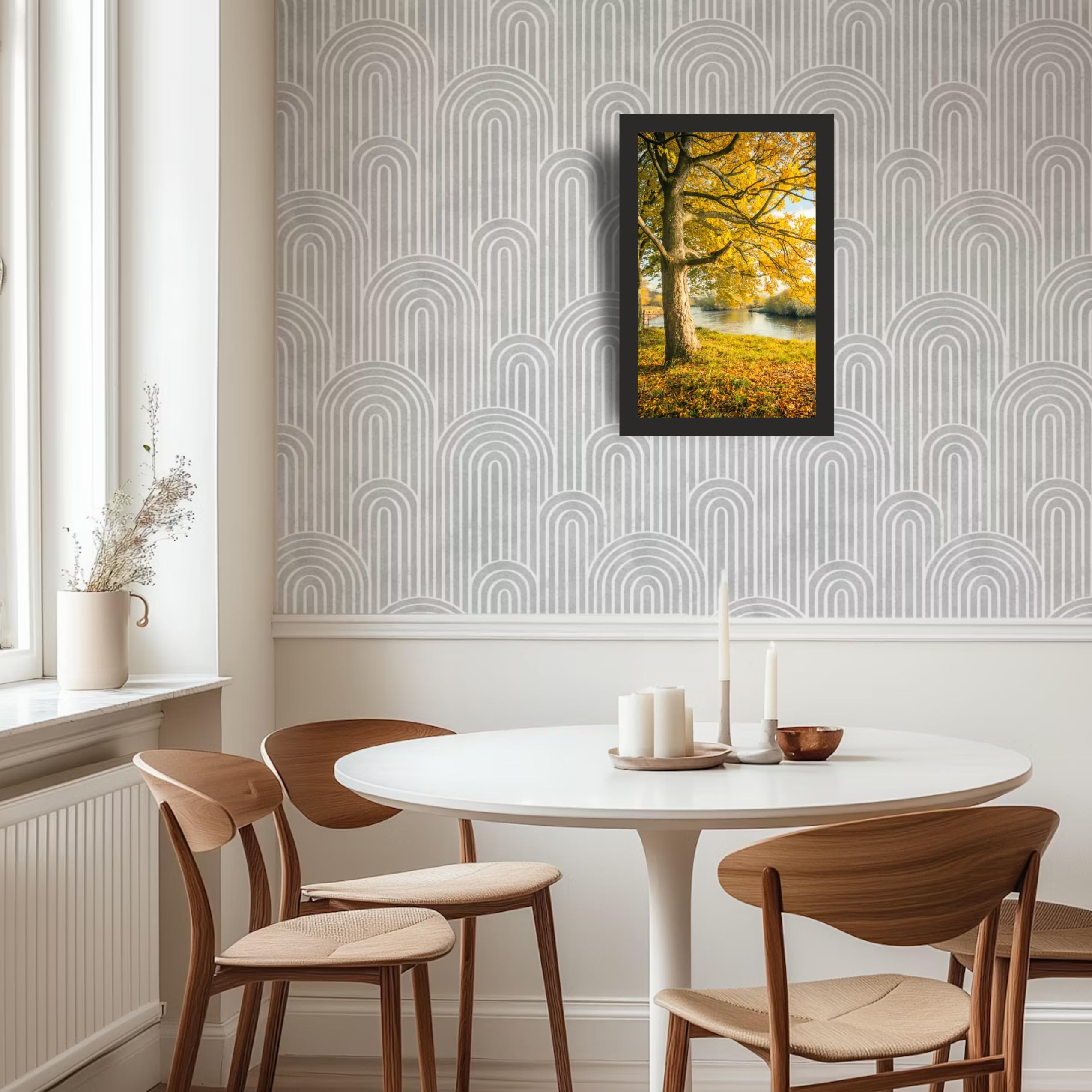 Golden Autumn Tree Wall Art Frame 12x18 Inch