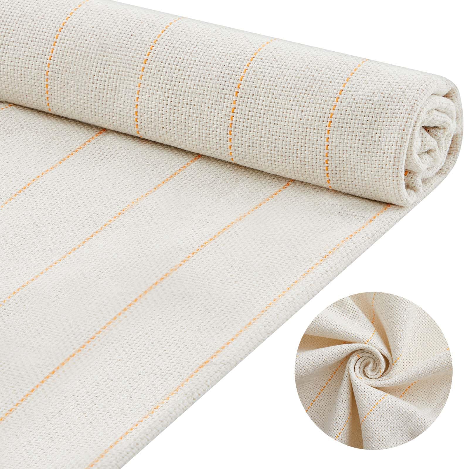 Panelee 39 x 59 Inch Large Monks Cloth for Punch Needle Primary Tufting Cloth with Marked Lines Stretches Punch Needle Fabric Needlework Fabric for Rug Tufting Gun Punch Needle