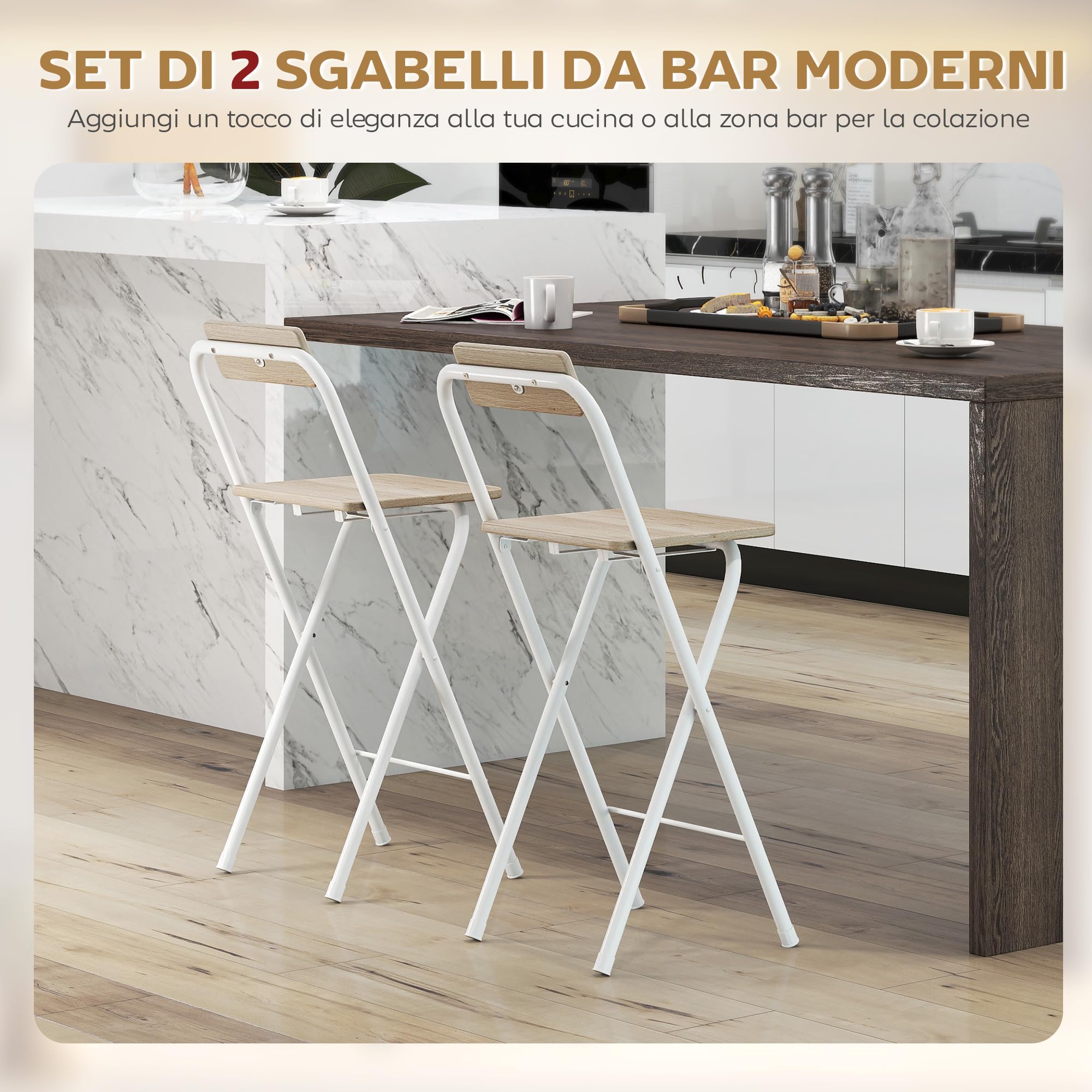 WOLTU Sgabelli da Bar Sedia Alta Cucina con Schienale Poggiapiedi PU Gambe di Faggio Comodo Nero 2 Pezzi BH51sz-2