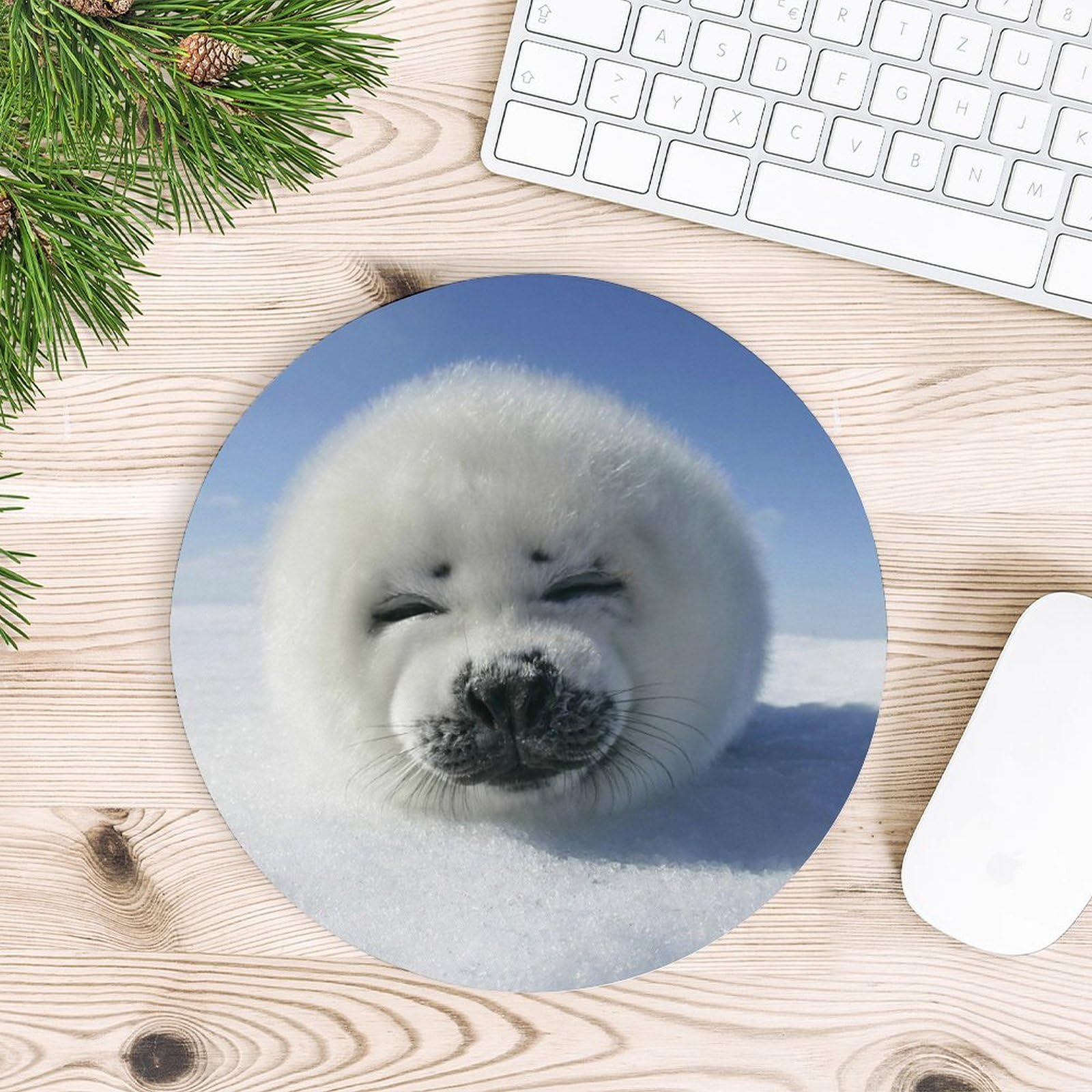 Amazon.co.jp: マウスパッド アザラシ 笑顔 雪 ゲーミングマウスパッド
