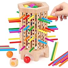 Montessori Game Wooden Board Games for Kids 4-6-8-12, 36 Colorful Stick Math Educational Toys for 3 4 5 6 Year Olds, Classic Fun Dice Games for Family Game Night for 2-6 Players Gift