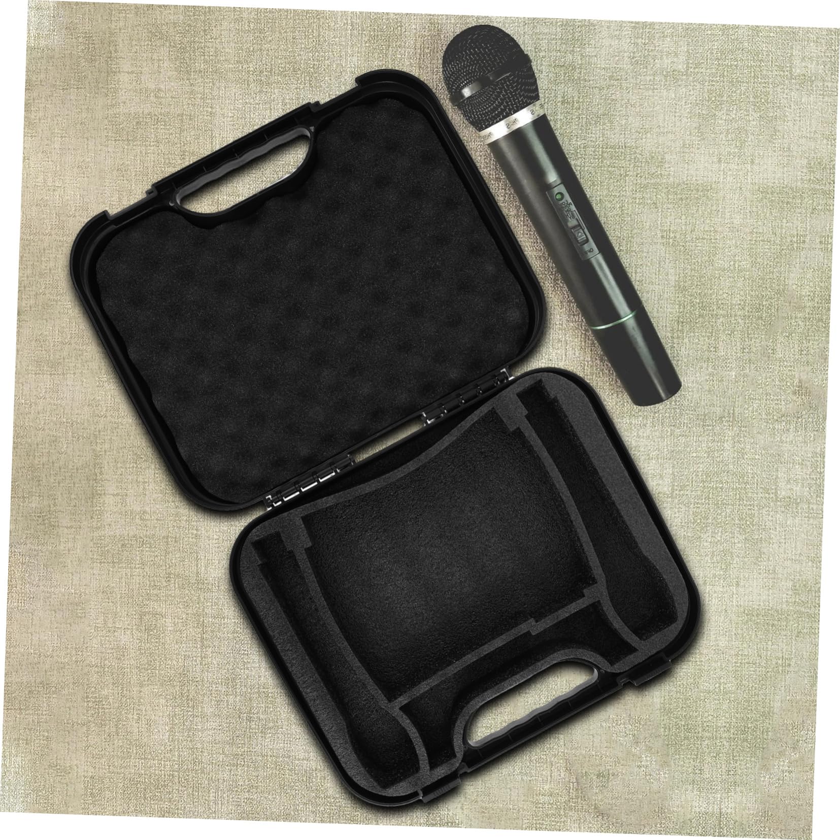 Estuche para Micrófono de Condensador con Gran Capacidad, Diseño Portátil y Resistente al Agua para Grabación y Equipo de Podcast en Color Negro