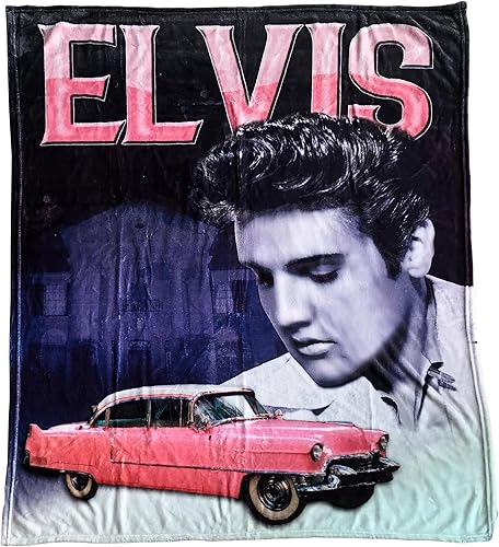 Miniatura 1 de Elvis Presley - Manta con organizador rosa de 50 x 60 pulgadas