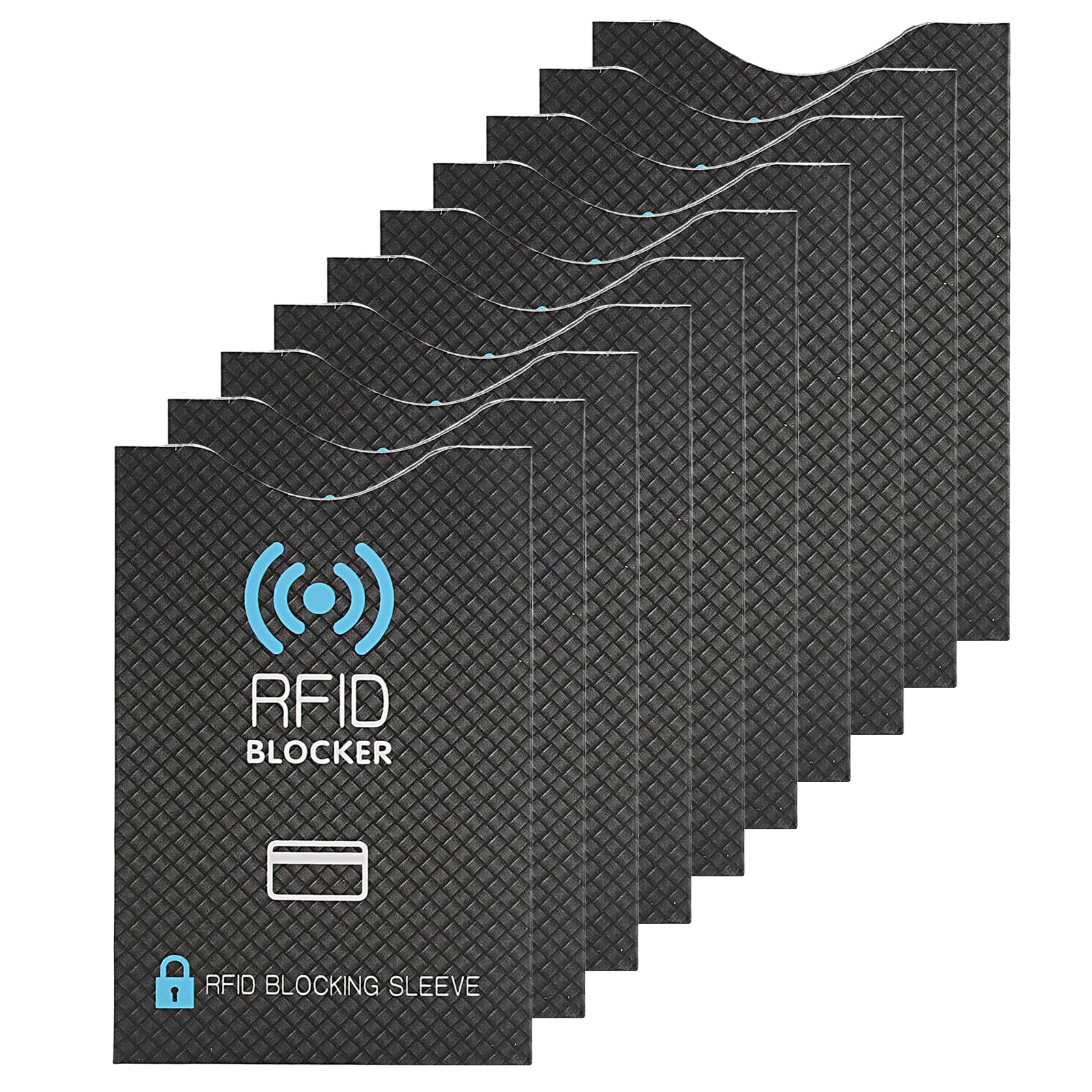 Lrocotanc Confezione da 10 Cover protettive RFID-NFC – Porta carte schermato per carte di credito, bancomat e d'identità – Protezione contro il furto di dati