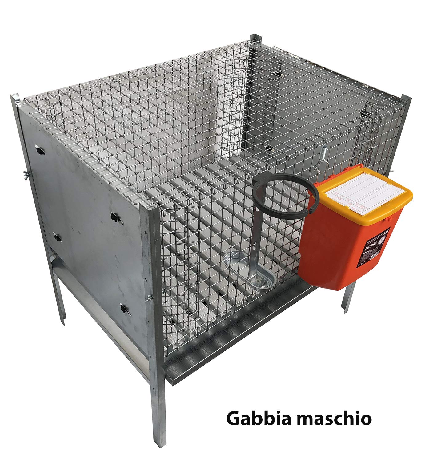 Gabbia Conigli Conigliera Venere 2 Piani Sovrapposti 1 Fattrice + 1 Maschio. Misure Max cm L95 x P65 x H140. Completa di Tutto l'Occorrente. Compresi giunti di Sovrapposizione