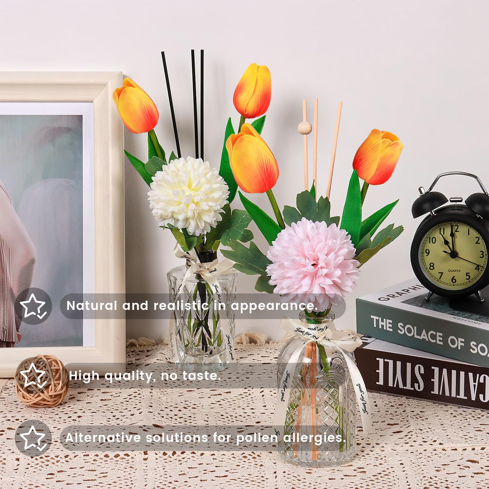 Tulipani artificiali a 7 teste, veri tulipani al tatto, bouquet di fiori finti per decorazioni per la casa, rosa