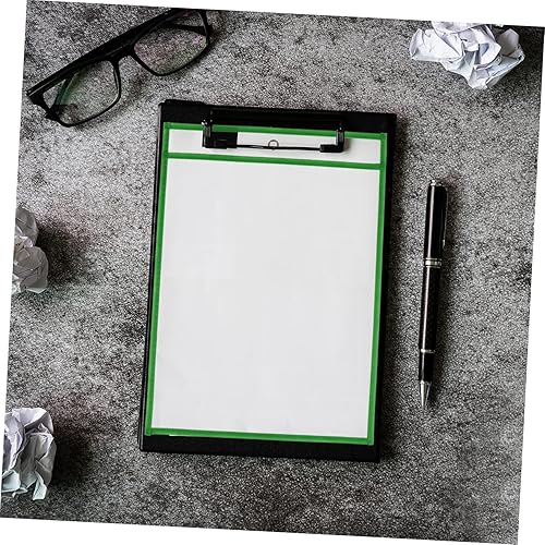 Miniatura 9 de NUOBESTY Juego de 30 bolsas de borrado en seco cosidas de PVC, bolsa de escritura borrable para mascotas, bolsillos para billetes creativos para