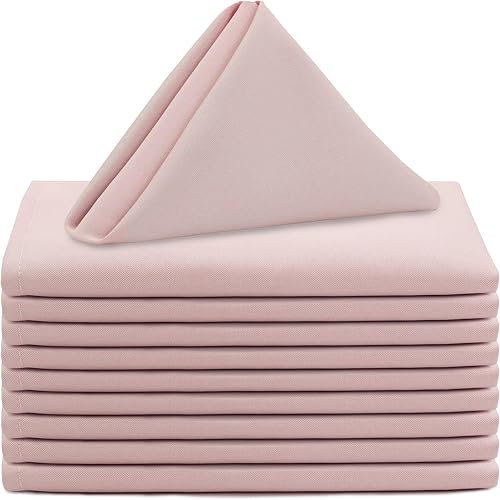 Servilletas para bodas servilletas para restaurante de tela de poliéster 20pulgadas paquete de 10 Blush Servilletas para bodas servilletas para restaurante de tela de poliéster 20pulgadas paquete de 10 Blush