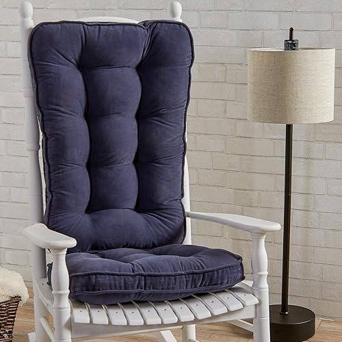 Miniatura 2 de South Pine Porch Hampton Jumbo - Juego de 2 cojines para mecedora, color mezclilla