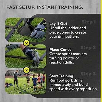 Football Training Equipment for Kids, Agility Ladder & Football Cones for Football Training, Football Training Cones Training Set, Goalkeeper Training Equipment & Football Coaching Equipment for Rugby
