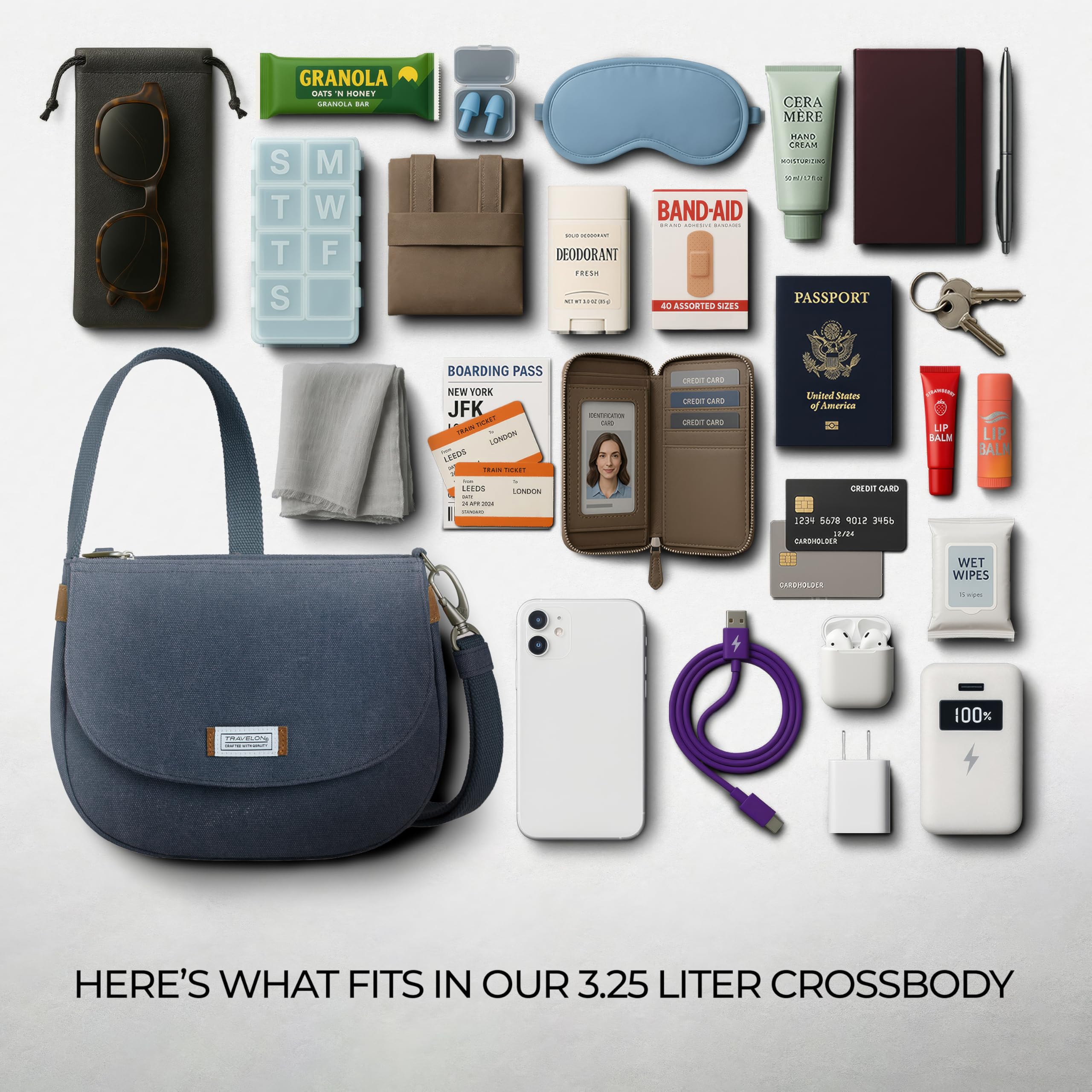 Travelon Travelon Anti-theft Heritage Saddle Crossbody Umhängetasche