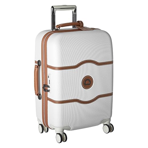DELSEY Paris Chatelet Hardside Luggage with Spinner Wheels, Champagne White, Carry-on 21 Inch, with Brake