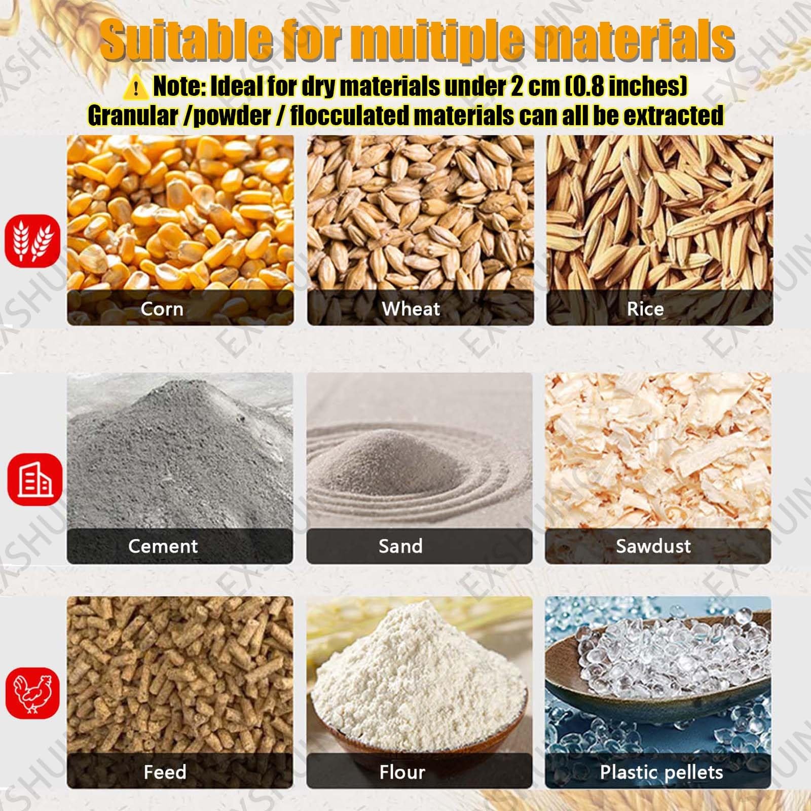 Flexible Förderschnecke Für Pellets, Tragbare Getreidesaugmaschine (2200 W), 220–440 Lb/Min Förderleistung Für Getreide, Zement, Sand, Sägemehl, Landwirtschaft, Brauerei(1.5m (58.8in))