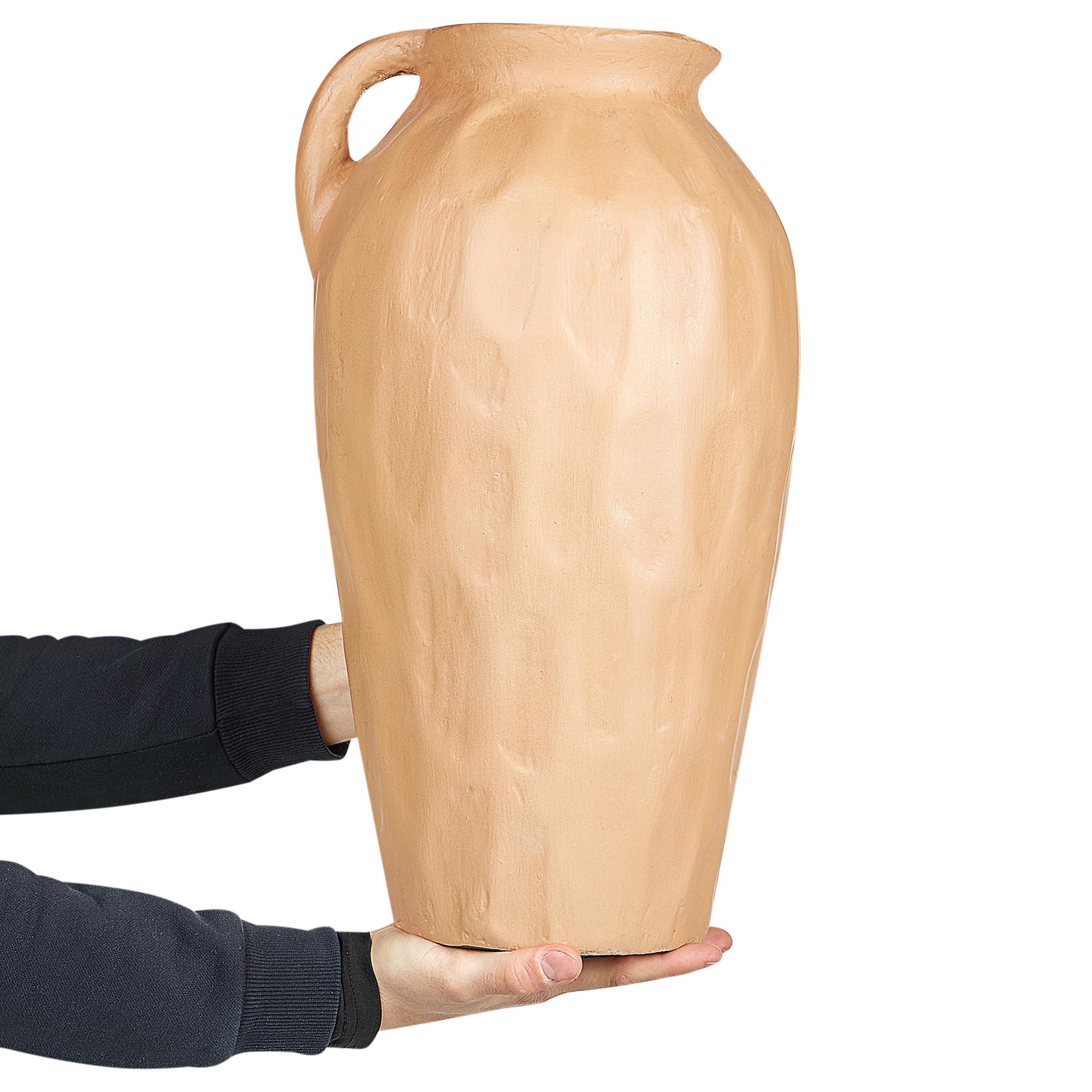 Dekovase aus Terrakotta beige 46 cm handgefertigt klassisch ästhetisch Taiping