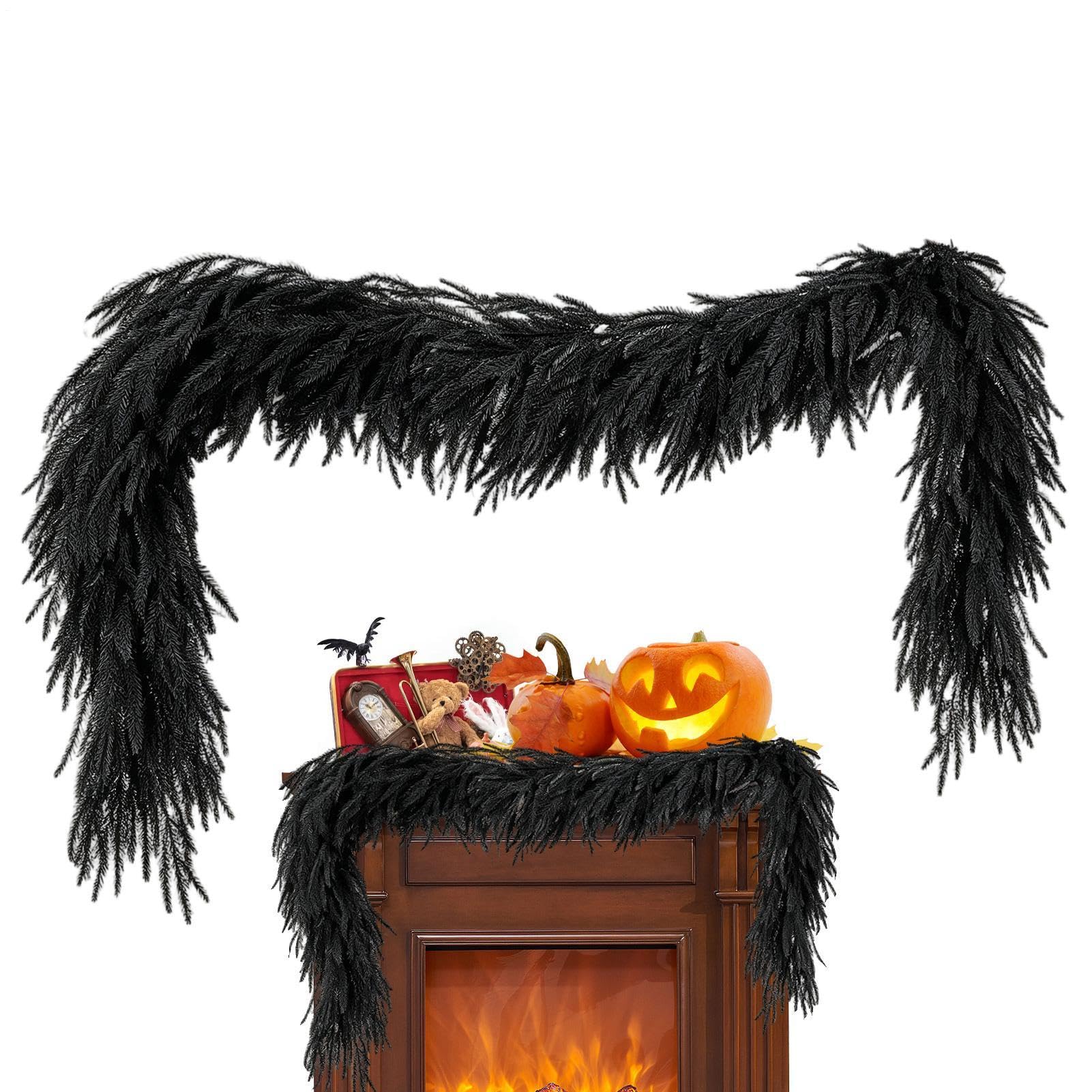 Ghirlanda Halloween da mensola Centrotavola Nero Artificiale Realistico Da | Ghirlanda Halloween Per Per Interno Finestra Portico Patio Cortile Festa Festival Cucina Ufficio Libreria Cancell