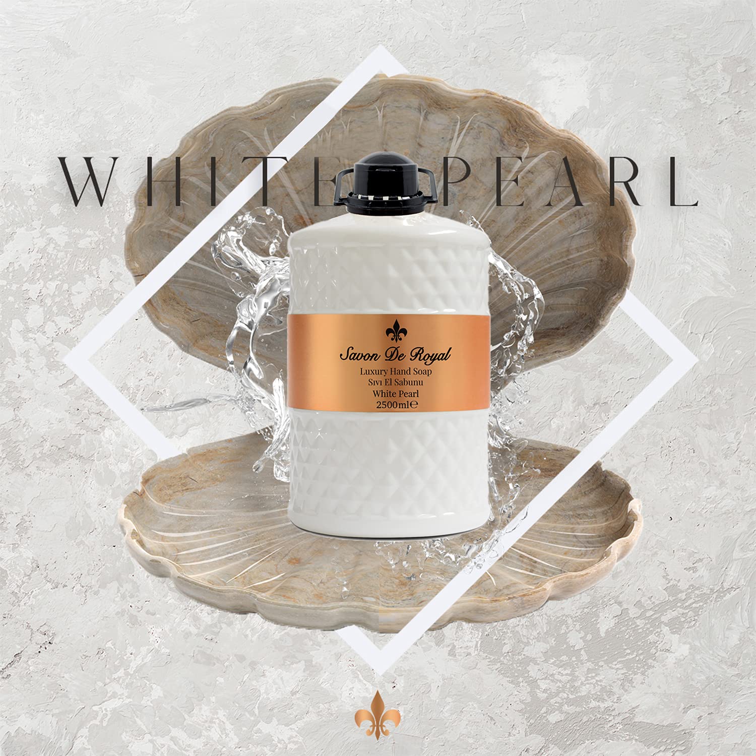 Savon de Royal Luxury Vegan Sıvı Sabun White Pearl 2,5 lt, Misk, Vanilya (2 paketi)