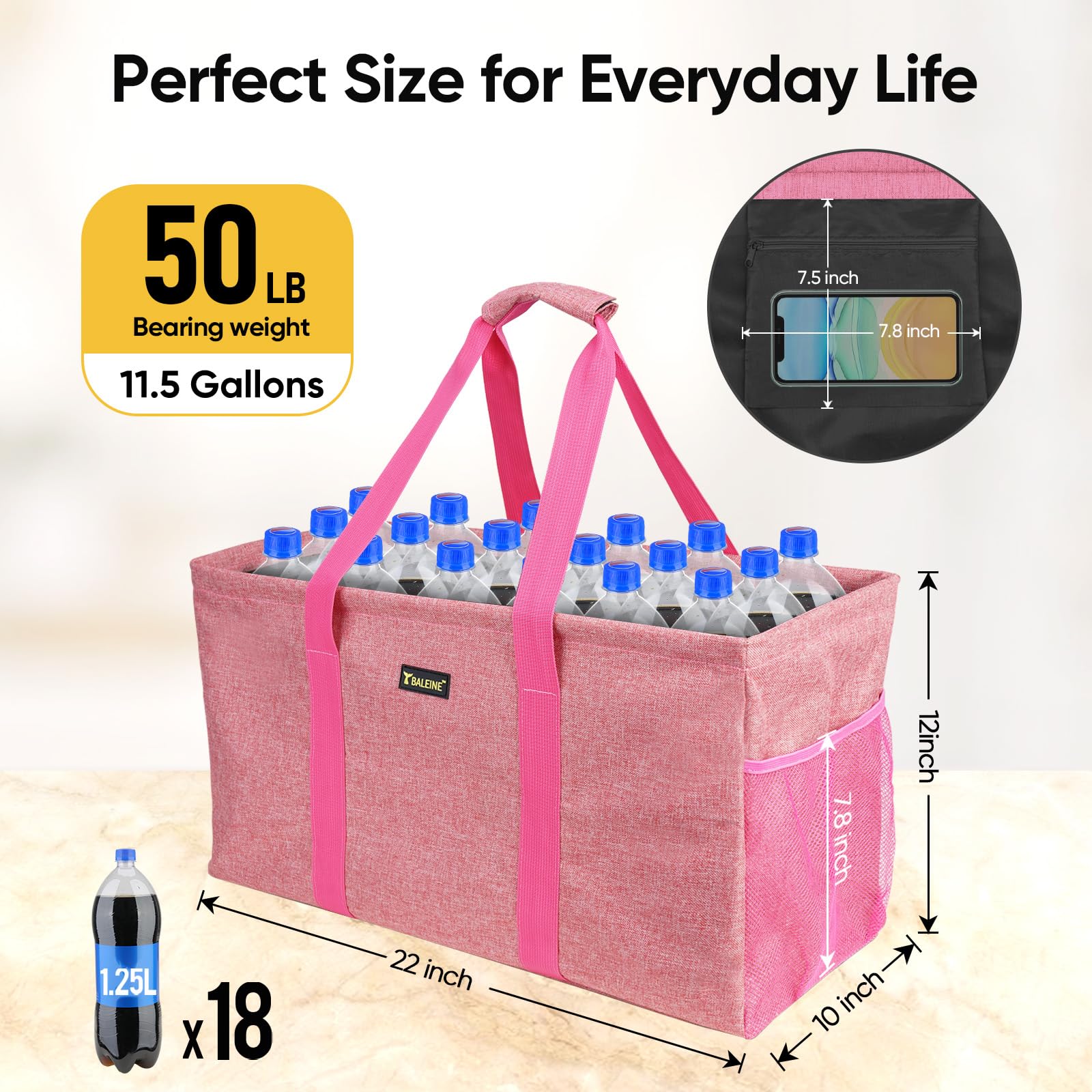Amazon.com - BALEINE Extra Large Utility Tote Bag with Wire Frame