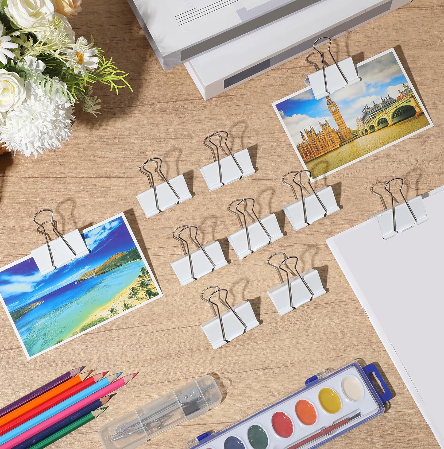 Jetec 特大バインダークリップ 200個 バルク 2インチ メタル ジャンボ バインダークリップ 事務用品 ホワイトペーパークラ