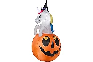 UPLIFTING HALLOWEEN ATMOSPHERE WITH GEMMY AIRBLOWN UNICORN & COLOR-CHANGING HORN