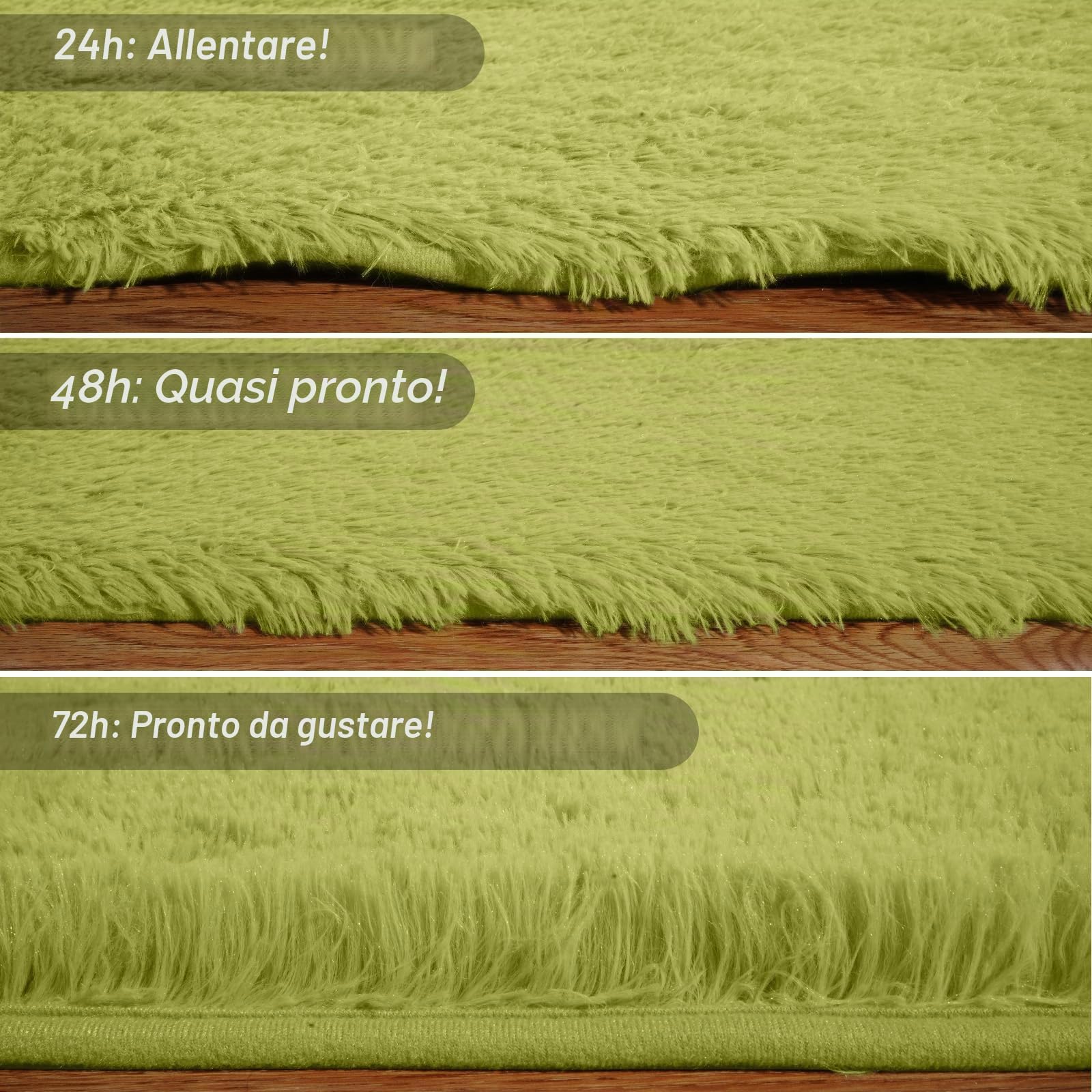 FVVRAX Tappeto a pelo lungo, morbido, 120 x 180 cm, verde, extra morbido, antiscivolo, per soggiorno, camera da letto, tappeto per bambini e animali domestici
