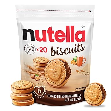 Nutella Biscuits Cookies Filled with Nutella Hazelnut Spread, Sweet Snack Pack, 9.7 oz