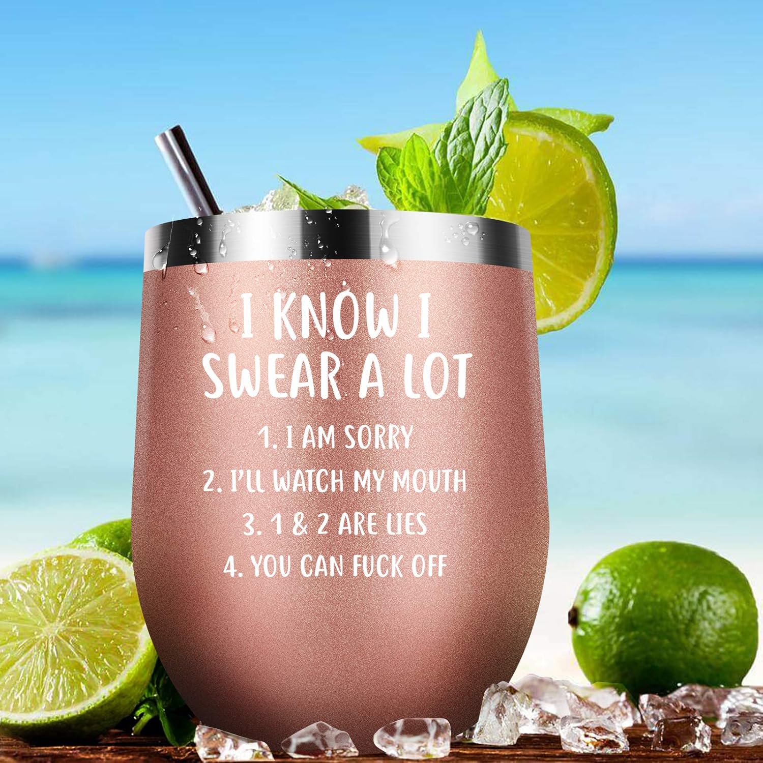 Get Popular Offer Funny Sarcastic Quote Saying I Know I Swear A Lot Wine Tumbler Gag Gift For Best Friend, Sister,Her For Birthday, Christmas, Graduation, Xmas - Jackmen 12 oz Wine Tumbler