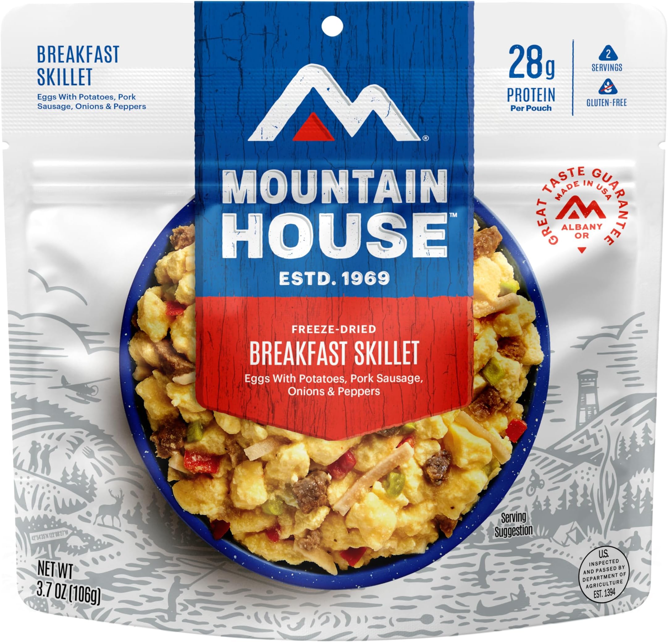 Mountain House Breakfast Skillet | Freeze Dried Backpacking & Camping Food | 2 Servings | Gluten-Free
