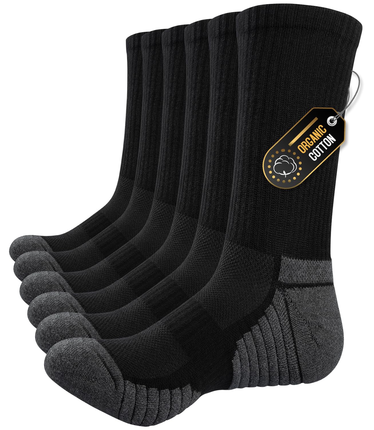 Alaplus Mens womens Socks 6 Pairs Wicking Breathable Cushion Comfortable Casual Crew Socks Outdoor Multipack Performance Hiking Trekking Walking Athletic Socks