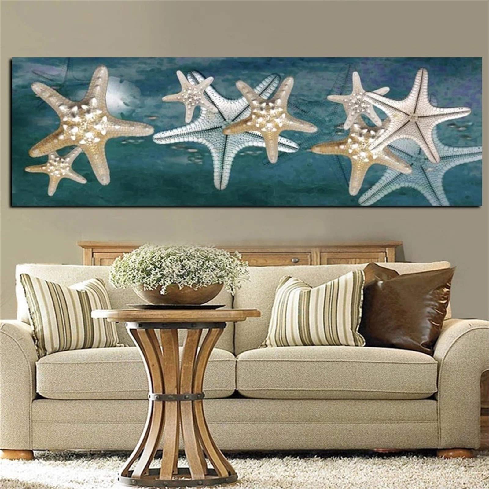 Pigpigboss Kit Pittura Diamanti 5D Stella Marina - 20 X 40 Cm - Tela Arrotolata Con Diamanti Rotondi - Decorazione Adulti