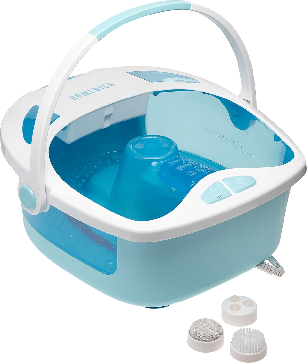 HoMedics Shower Bliss Foot Spa, Shower Massage Water Jets, Pedicure Center with 3 Attachments, Toe-Touch Control, FB-625H : Beauty & Personal Care
