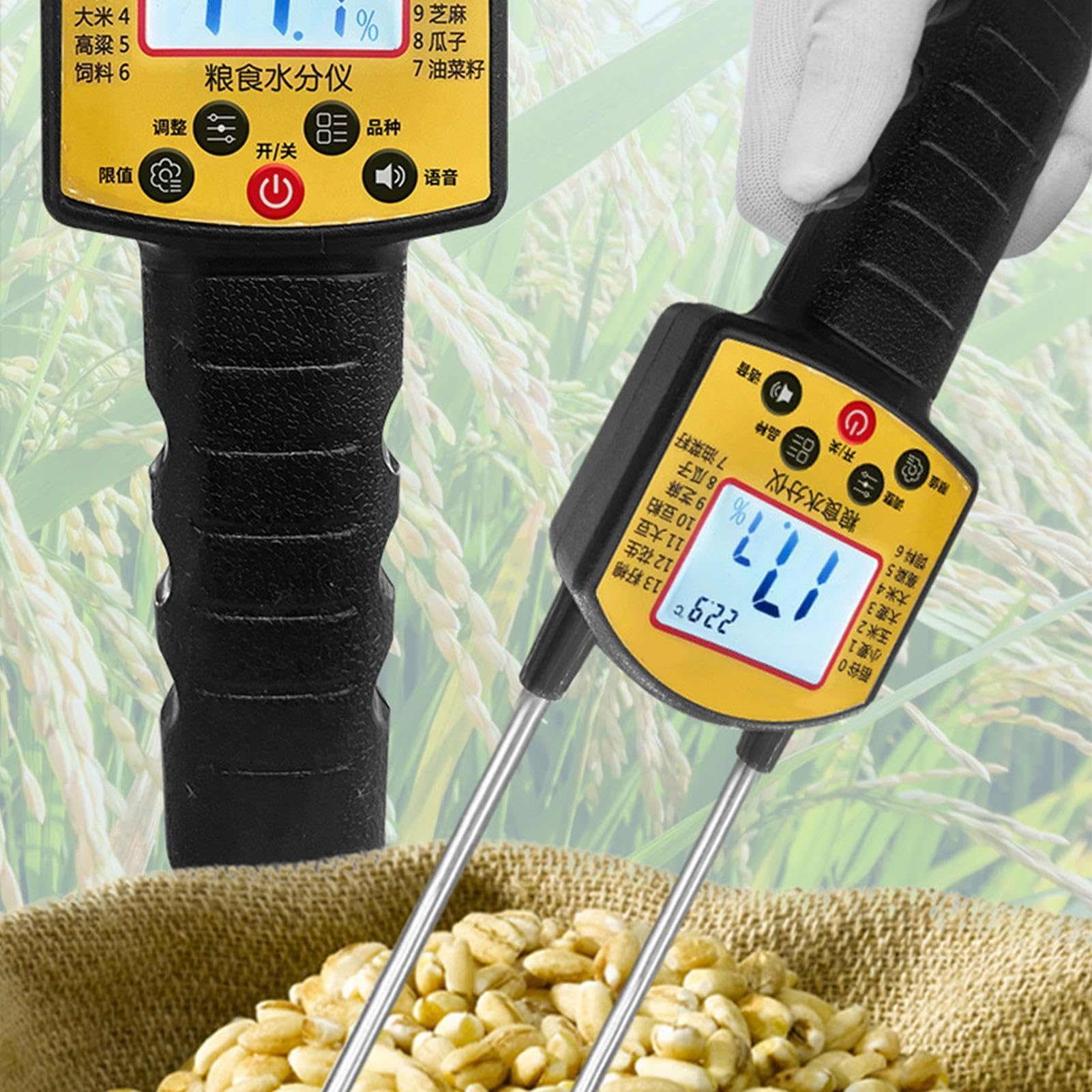 Digitaler Heu-Feuchtigkeitstester, hochpräzises Getreide- und