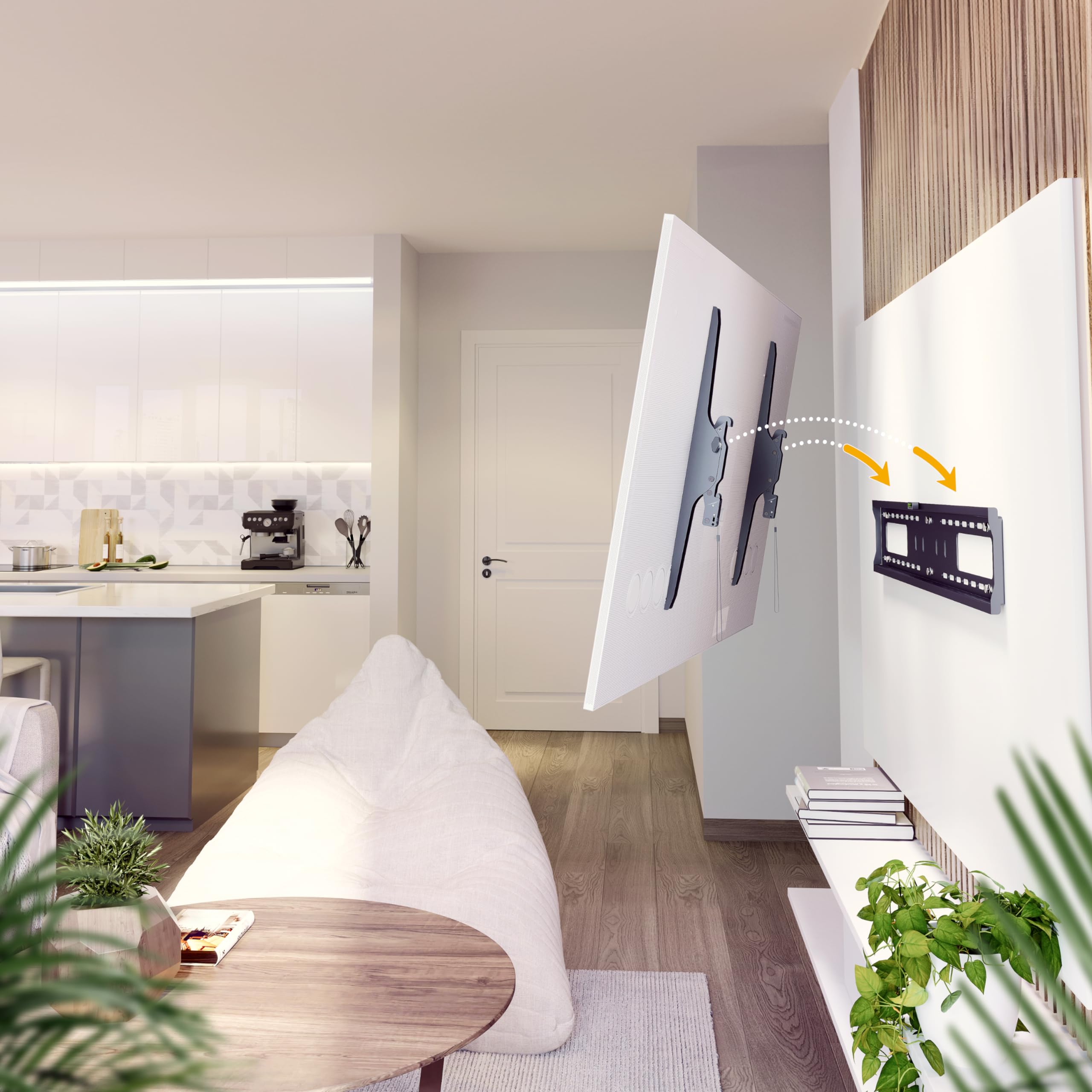 RICOO Supporto TV parete N2396 Inclinabile Fisso Televisore 60-100" (152-254 cm) Staffa universale Televisione LED/LCD/Curvo VESA 500 x 300-900 x 600