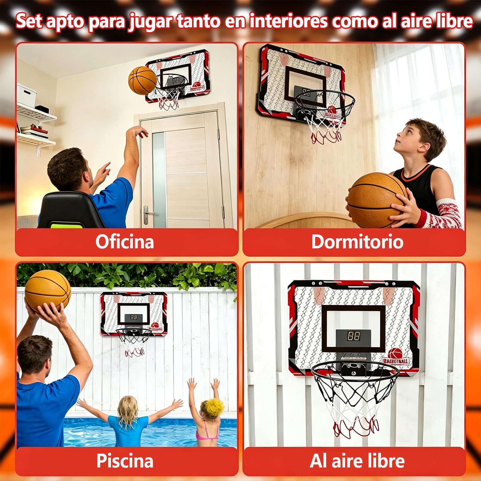 Canasta Baloncesto Infantil, Niños y Niñas de 5 6 7 8 9 10 11 12 años