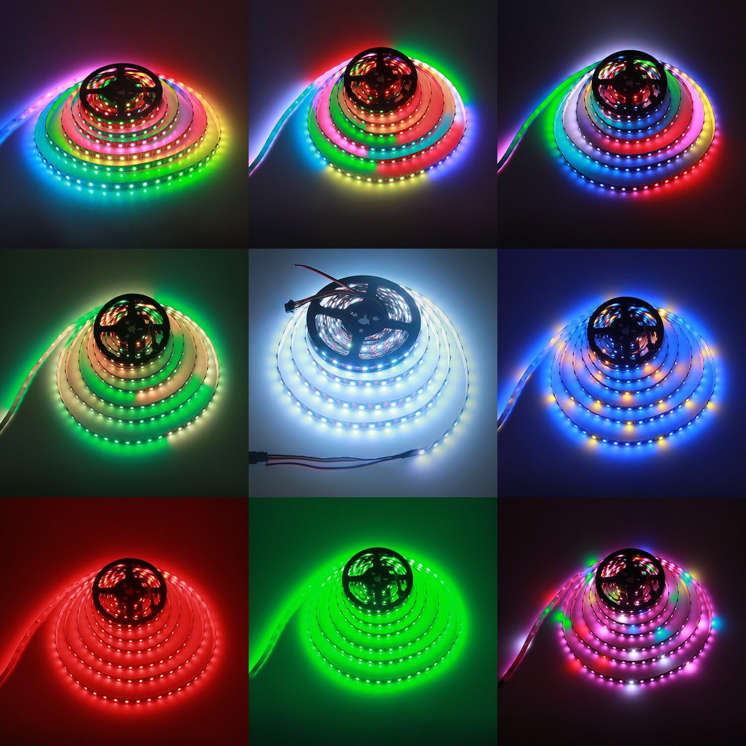 ALITOVE 16.4FT WS2815 LED Strip Individually Addressable 300 Pixels Strip Light Dual Signal RGB 12V Flexible Programmable LED Strips IP20,Replacement for WS2812B WS2811 SK6812 (No Power & Controller)