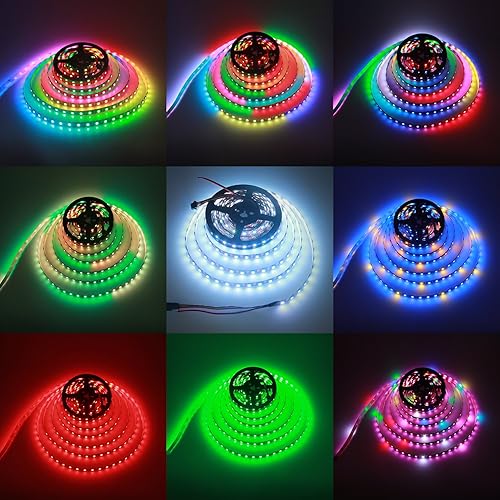 Vista 19 de ALITOVE WS2815 12V WS2812B Tira de luz LED RGB direccionable 16.4 ft 150 LED WS2813 12V programable de color de ensueño LED Pixel Tira de señal