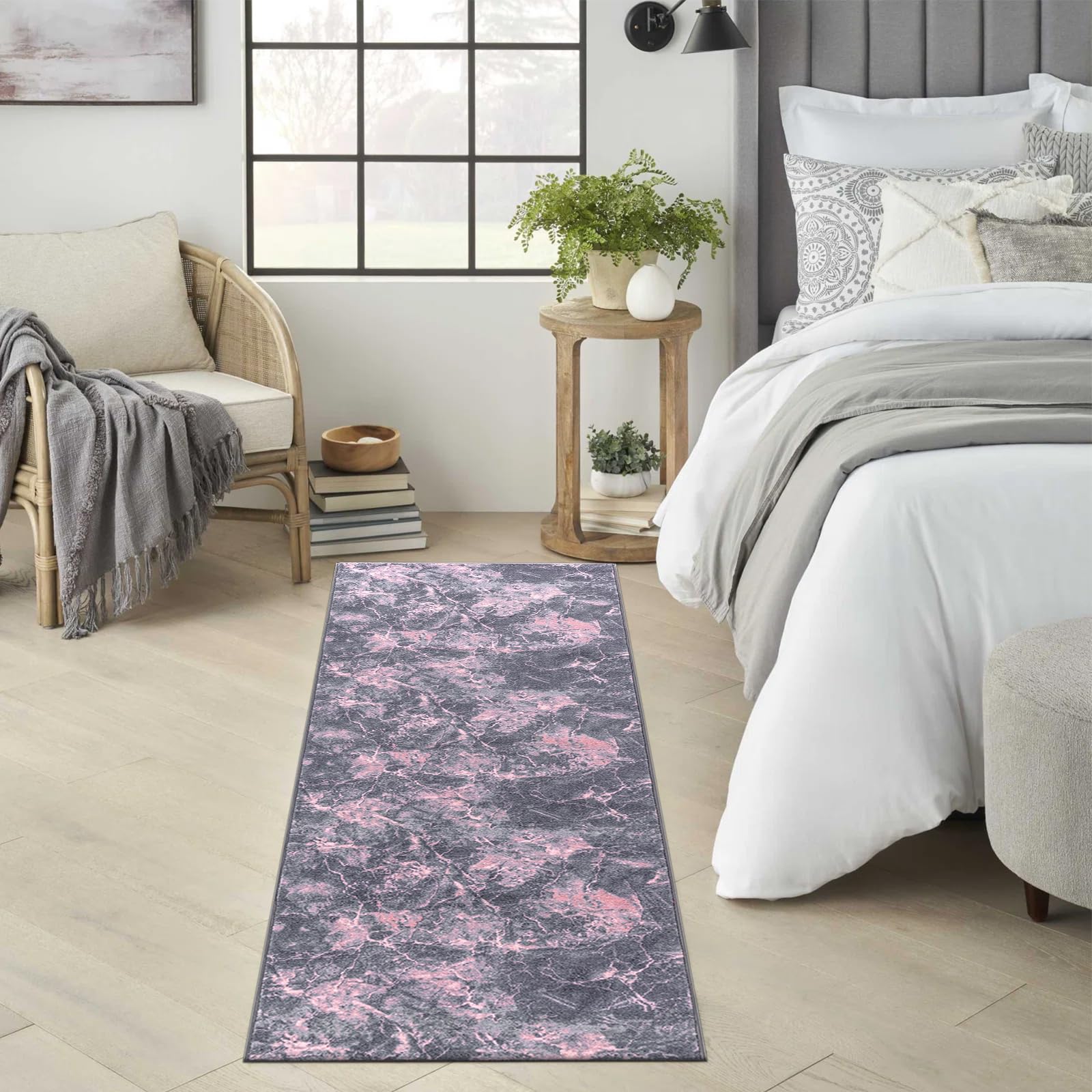 renoazul® Carpet Runners for Hallways Non-Slip Long & Wide Heavy-Duty Plain | 80 x 300 cm Super Absorbent Indoor Stair Carpet and Kitchen Anti-slip Floor Mats - Greeky Rug - Grey & Black — view 138