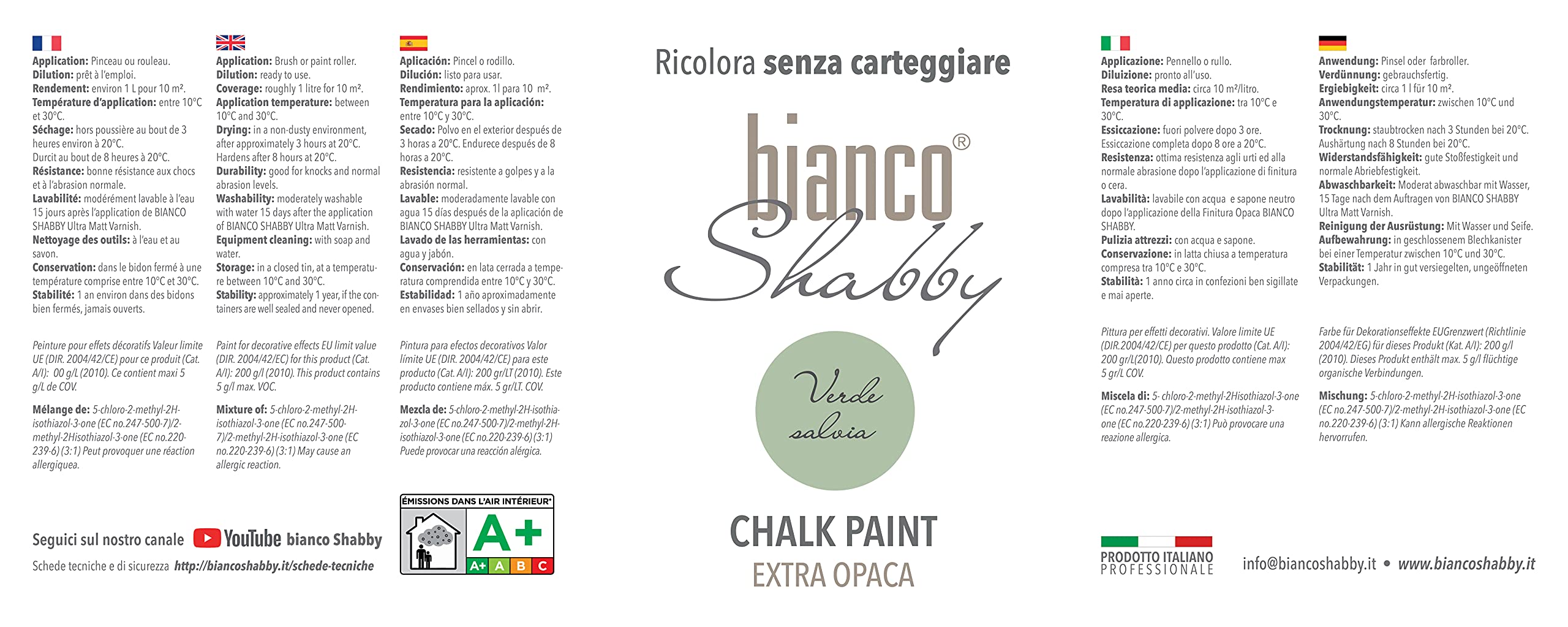Chalk Paint & Cera Neutra – Pintura Shabby Chic + cera profesional, verde